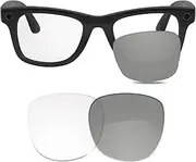 [Glintbay] 100% Precise-Fit Replacement Sunglass Lenses for Ray-Ban Meta Wayfarer RW4008 53mm - Photochromic Clear Non-polarized, Photochromic Clear Non-polarized, Small