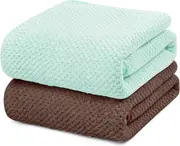 2 Pack Ultra Soft Water Absorbent Towel Set for Beach Swimming and Spa Quick Drying Microfiber Towels