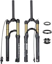 Bike Air Suspension Fork 24 in 1-1/8" Straight BMX Air Fork QR 9x100mm for 2.4 Tire Mountain Bike Front Fork MTB 115mm Travel RL with Disc Brake
