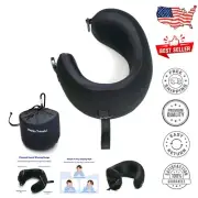 Best Travel Pillow, Portable Memory Foam Neck Cradle for Flights and Road Trips
