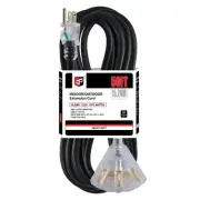 50 Ft Lighted Outdoor Extension Cord with 3 Electrical Power Outlets - 12/3 S...