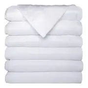 White Bulk Flat Sheets Only Twin Size 6 Pack, Easy Sort Top Bed Sheet by Colo...