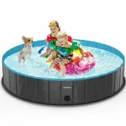 lunaoo Foldable Dog Pool - Portable Kiddie Pool for Kids, PVC Bathing Tub LARGE