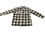 NWT Boys Youth Tommy Bahama Black Sherpa Lined Shirt Jacket Buffalo Plaid XL 14