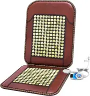 Natural Yellow Jade Seat Back Infrared Heating Pad Tourmaline Stones Heating Mat