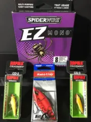 ♛ Rat-L-trap & Rapala Lures + Spiderwire EZ Mono Fishing Line 8 lb 220 yds - ™