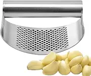 Stainless Steel Garlic Press - Manual Ring Press Chopper Garlic Crusher Garlic Masher,Rust-Resistant Rustproof Garlic Crusher Tool with Ergonomic Handle for Home Kitchen, Kitchen Gadget
