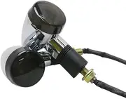 TDR 2pcs Motorcycle Silver LED Turn Signal Indicators, 10mm Universal Fit, Front and Rear Amber Lights