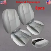 5 Front Leather Seat Cover For 2007 2008 2009 2010 2011 2012 13-2014 Sierra Gray
