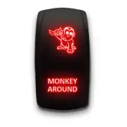 Monkey around - Red - Stark 5-PIN Laser Etched LED Rocker Switch Dual Light - 20