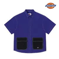 在飛比找蝦皮商城優惠-Dickies男款深藍紫純棉府綢抽繩口袋短袖襯衫|DK010