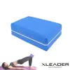 Leader X 環保EVA高密度防滑 雙色夾心瑜珈磚 藍色