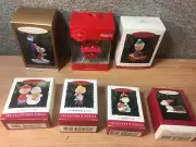 Hallmark Christmas ornaments 7 PEANUTS W FLICKERING LIGHT SNOOPY (Lot #A)
