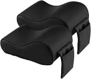HEALEEP 2pcs Car Armrest Cushion PU Elbow Pads for Door Storage Protects Center Console From Wear Scratches Sleek Design Easy Installation