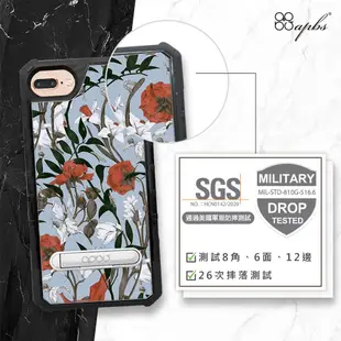 apbs iPhone SE3/SE2/8/7/6s & 8/7/6s Plus 專利軍規防摔立架手機殼-玫瑰百合
