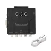 Easy setups RGBS SCART VGA to YPBPR Component Converter Video Game Adapter Metal