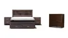 ROMERO SOLID RECYCLED PINE TIMBER BEDROOM SUITE KING BED 2 BEDSIDES & TALLBOY