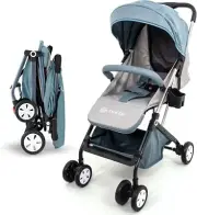 Travel Stroller, Ultra Lightweight One-Hand Compact Foldable Baby Travel Pram &