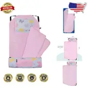 Soft Cotton Roll-Up Nap Mat with Pillow for Boys & Girls - Ideal for Sleepovers