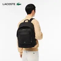 在飛比找momo購物網優惠-【LACOSTE】母親節首選包款-素色尼龍背包(黑色)