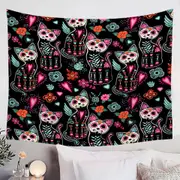Day of the Dead Cats Tapestry