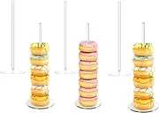 THJOPOKEEL 6 Pack Acrylic Donut Stand, Acrylic Bagel Stand, Clear Doughnut Holder, Donut Display Stand for Dessert Table, Bagel Display Tower for Birthday, Wedding, Baby Shower, Christmas, Party