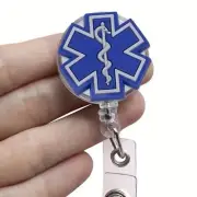 Medical Star of Life Badge Reel EMS EMT Retractable ID Badge Holder
