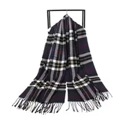 ANYYOU Scarf Black Striped Cashmere Winter Pashmina Shawl Tassel Bandana