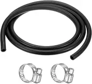 uxcell Lubricating Oil Hoses, (3/8") 10mm ID x (5/8") 16mm OD 9.84FT Rubber Tubing Hose Pipe Rubber Hose W 6pcs Clamps for Irrigation/Small Equipment/Outdoor/Garden Water Tubing [Black]