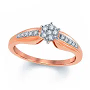0.25 CT. T.W. Composite Natural Diamond Promise Ring in Solid 10K Rose Gold