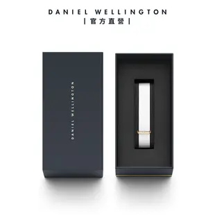 Daniel Wellington 錶帶 Petite Dover 純淨白織紋錶帶-玫瑰金(DW00200167)/ 18mm-適用36mm手錶