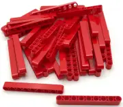 Lego 50 New Red Technics Liftarm Thick 1 x 9 Pieces