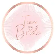 Hen Party Blush Pink 'Team Bride' Paper Plates 8pk