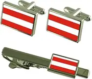 [Select Gifts] Brno City Czech Republic Flag Cufflinks Tie Clip Box Gift Set