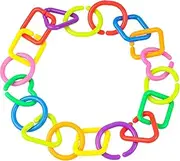 KAILIKETIY 35pcs Geometric Linking Chains for Boy Girl Engaging Stroller Crib Toys for Fine Motor Skill Development Random Styles for Early Learning Sensory Play