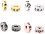 SHINEOFI DIY Jewelry Making: 5PCS Metal Zircon Spacer Bead Exquisite Design for Necklace Bracelet