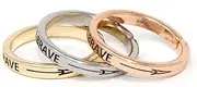 [Me Plus] Inspirational Positive Message Engraved Thin Finger Opening Rings 3 in 1 Set -28 Diff-Phrases