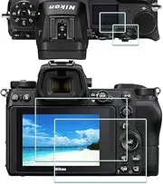 Z6 Z7 Top+Screen Protector Appliable for Nikon Z7/Z6 Camera [2+2Pack],ULBTER 0.3mm 9H Hardness Tempered Glass Cover Anti-Scrach Anti-Fingerprint Anti-Bubble Anti-Water Anti-Dust