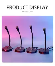 USB Computer Mini Condenser Microphone Stand Recording Mic For Desktop PC Laptop