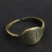 Bronze Phoenician Tanit Goddess Finger Ring. Carthage Historical Reenactment.