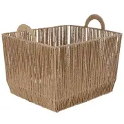 Simplify Vertical Weave Small Storage Basket with Round Handles Dimensions: 12"x