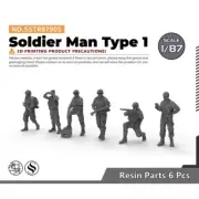 SSMODEL 905 1/87 HO Scale Model Upgrade Parts Soldier Man Type 1