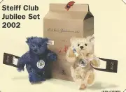 STEIFF "JUBILEE SET " EAN 420306 2002- BLUE AND YELLOW MOHAIR SMALL BEARS