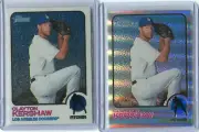 (2) 2022 Topps Heritage High Clayton Kershaw Lot #725 - Chrome & Refractor /673