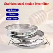 Stainless Steel Honey Strainer Double Sieve Honey Filter Beekeeping Apiary Tools