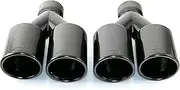 Pair 63MM Universal Car Exhaust Trim Tip Dual Outlet Stainless Steel Nozzle Muffler Tip Car Tuning Compatible For BMW Series F10 F30