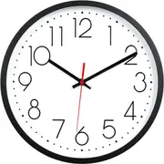 Non-Ticking Silent Wall Clocks 12 Inch Battery Operated Quartz Classic Decor Clock