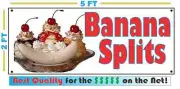 Full Color BANANA SPLITS All Weather Banner Sign Ice Cream Sundae NEW