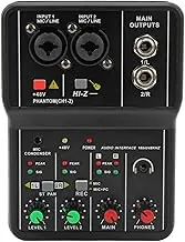 USB Mixer Sound Board, High Accuracy 16BIT 48KHZ Resolution, 2 Channels, Widely Used in Music Recording Home Karaoke Internet Karaoke