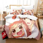v506 Bed Sheets Anime Himouto! Umaru-chan Bedding Set,Duvet Cover Bed Set Quilt Cover Pillowcase,King Queen Twin Size Boys Girls Adults 3-Piece Beddin